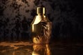 Cosmetic golden bottle beauty. Generate Ai