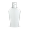 Cosmetic, Hygiene, Medical Grayscale White Plastic Bottle Of Gel, Liquid Soap, Lotion, Cream, Shampoo.