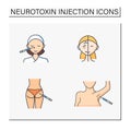 Cosmetic injection color icons set