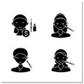 Cosmetic injection glyph icons set