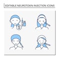 Cosmetic injection line icons set