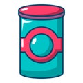 Cosmetic jar plastic icon, cartoon style Royalty Free Stock Photo