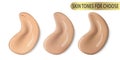 Cosmetic liquid foundation makeup concealer paint. 3d vector tone promo for different skin color types