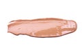 Cosmetic liquid foundation smear makeup stroke isolated on white background, tone cream smudged, concealer paint.