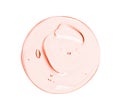 Cosmetic liquid gel drop. Clear pink face serum, eye cream texture. Transparent cosmetic product swatch