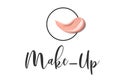 Cosmetic Logo concept. Design of Lliquid foundation smudge smear stroke. Makeup design template with place for text