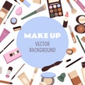 Cosmetic and make up banner background design template