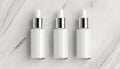 Cosmetic makeup bottles, serum dropper products mockup