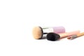 Cosmetic makeup brush, isolated on a white background Royalty Free Stock Photo