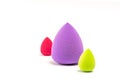 Cosmetic Makeup Foundation Sponge Applicator on White Background. Big Teardrop Shape Foundation Sponge Applicator.