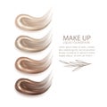 Cosmetic makeup liquid foundation texture smudges. Beige Foundation Makeup Smear. Tones Strokes