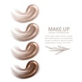 Cosmetic makeup liquid foundation texture smudges. Beige Foundation Makeup Smear. Tones Strokes