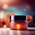 Cosmetic makeup skincare jar, blank mockup generic product photography