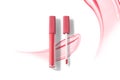 cosmetic makeup skincare mockup template product, lipstick and lip gloss smudge on white