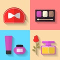 Cosmetic and Makeup Vector flat Icons Royalty Free Stock Photo