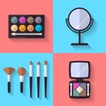 Cosmetic and Makeup Vector flat Icons Royalty Free Stock Photo