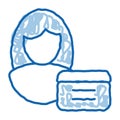 Cosmetic Manager Consultant doodle icon hand drawn illustration