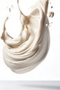 Cosmetic milk cream mousse splash isolated