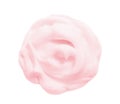 Cosmetic mousse foam blob swirl isolated. Pink color creamy product sample on white background Royalty Free Stock Photo