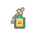 Cosmetic oils for facial skin color line icon. Pictogram for web page