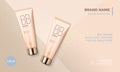 Cosmetic package advertising vector template BB face cream