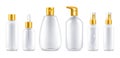 Cosmetic package mockup bottles product set