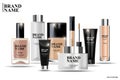 Cosmetic packaging design, realistic cosmetics, illustration of cosmetics for promoting premium products