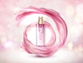 Cosmetic pink spray bottle