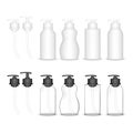 Cosmetic plastic bottle with dispenser pump. Liquid container for gel, lotion, cream, shampoo, bath foam. Royalty Free Stock Photo