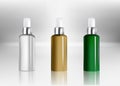 Cosmetic plastic bottle spray. Liquid container for ads package.
