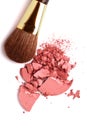 Cosmetic powder brush and crushed blush palette