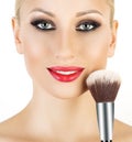 Cosmetic Powder Brush for Make up. Royalty Free Stock Photo