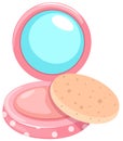 Cosmetic powder compact with puff