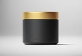 Cosmetic premium packaging jar container with golden cap isolated 3d illustration