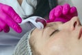 Cosmetic procedure mesotherapy in a beauty salon using a mesosco