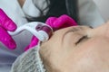 Cosmetic procedure mesotherapy in a beauty salon using a mesosco