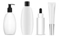 Cosmetic product bottle set, realistic vector template Royalty Free Stock Photo