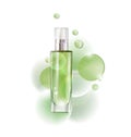 Cosmetic product, lotion,vegetable oil,natural cosmetics. Beautiful bottle with with drops Vector.