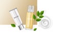 Cosmetic products spray bottles with place for brand