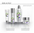 Cosmetic products white color with butterfly pea