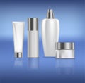 Cosmetic products white plastic mock up