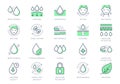 Cosmetic properties line icons. Vector illustration include icon - cream, body lotion, lifting, moisture, anti wrinkle