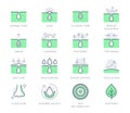 Cosmetic properties line icons. Vector illustration include icon - whitening, acne, moisturizing, cosmetic, gel, pimple