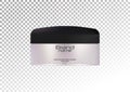 Cosmetic realistic plastic white cream jar with a black lid. Cosmetic beauty product package template,vector Royalty Free Stock Photo