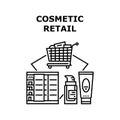 Cosmetic Retail Vector Concept Black Illustration