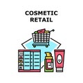 Cosmetic Retail Vector Concept Color Illustration