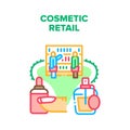 Cosmetic Retail Vector Concept Color Illustration