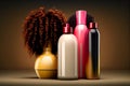 cosmetic set for women hair bath accessories for curly thick hair illustration Generative AI