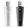 Cosmetic shampoo bottle mockup set. Black, white Royalty Free Stock Photo