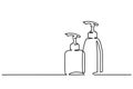 Cosmetic shampoo bottles Continuous one line draw